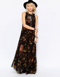 Платье макси Free People Juno - Чрн принт