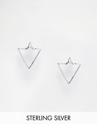 Серебряные треугольные серьги‑гвоздики ASOS - Серебряный