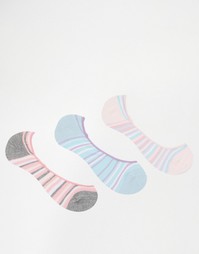 Комплект из 3 пар носков с полосками ASOS - Мульти
