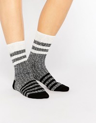 Трикотажные носки в комбинированную полоску ASOS - Черный