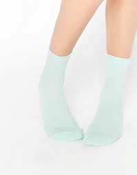 Однотонные носки в рубчик ASOS - Мятный