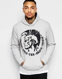 Худи с нашивкой с ирокезом Diesel S-Agnes - Угольный