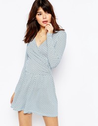 Трикотажный ромпер с запахом и плиточным принтом ASOS - Мульти