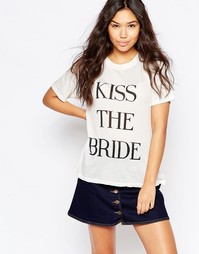 Футболка Wildfox 'Kiss The Bride' - Винтажный кружевной