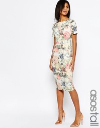 Облегающее платье с цветочным принтом ASOS TALL - Мульти