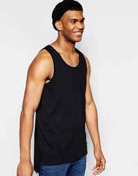 Удлиненная майка с асимметричным подолом ASOS - Черный