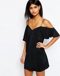 Платье-сорочка с открытыми плечами ASOS - Черный