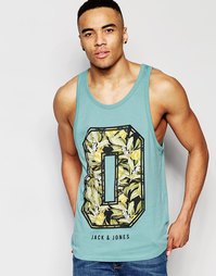 Майка с принтом Jack &amp; Jones - Mineral blue