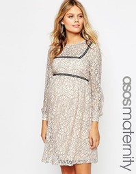 Короткое приталенное платье для беременных с отделкой ASOS Maternity