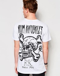 Футболка с костями и черепом Rum Knuckles RK - Белый