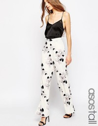 Брюки с широкими штанинами и цветочным принтом ASOS TALL - Мульти