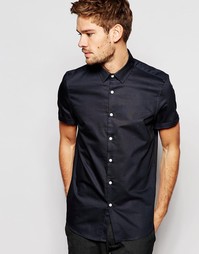 Темно-серая оксфордская рубашка в строгом стиле с короткими рукавами A Asos