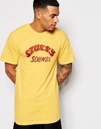Футболка с принтом Stussy - Faded yellow
