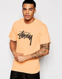 Футболка с логотипом Stussy - Peach