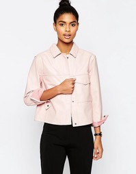 Кожаная рубашка прямого кроя ASOS - Розовый