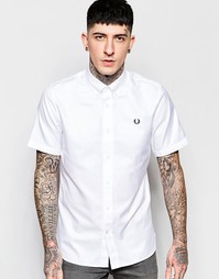 Рубашка кроя слим из хлопковой саржи с короткими рукавами Fred Perry