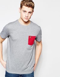 Серая футболка с контрастным карманом Lyle &amp; Scott - Красный