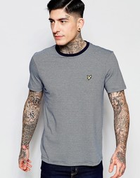 Темно-синяя футболка в тонкую полоску Lyle &amp; Scott - Темно-синий