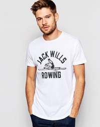 Белая футболка с принтом Jack Wills Rowing - Белый