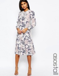 Платье-футляр миди с обойным принтом ASOS TALL - Мульти
