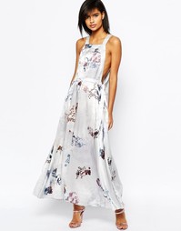 Платье макси с размытым цветочным принтом ASOS - Мульти