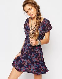 Платье мини с принтом Free People Yours Truly - Темный синий