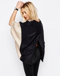 Топ колор блок с открытой спиной ASOS WHITE