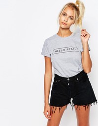 Футболка бойфренда с принтом Hello Petal Adolescent Clothing - Серый