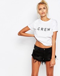 Футболка бойфренда с принтом Crew Adolescent Clothing - Белый