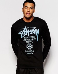 Лонгслив с принтом Stussy World Tour