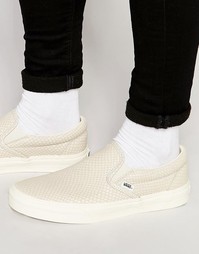 Белые кеды-слипоны с эффектом змеиной кожи Vans V4OUIJC - Белый