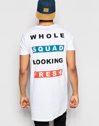 Свободная футболка с принтом Squad Looking Fresh ASOS - Белый