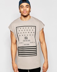 Oversize-футболка без рукавов с принтом ASOS - Спутник