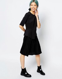 Плиссированная юбка миди Monki - Черный