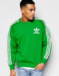 Зеленый oversize-свитшот с фирменной отделкой adidas Originals B10663