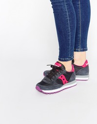 Темно-серые кроссовки с розовой отделкой Saucony Jazz Original