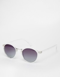 Круглые солнцезащитные очки в тонкой оправе ASOS - Прозрачный