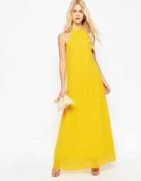 Свободное платье макси с высоким воротом ASOS - Желтый