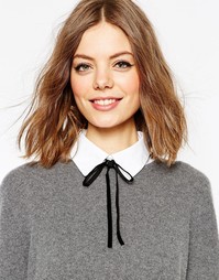 Нагрудник с черным бархатным галстуком ASOS White - Белый