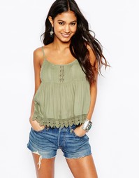 Винтажный топ с запахом сзади ASOS - Мягкий цвет хаки