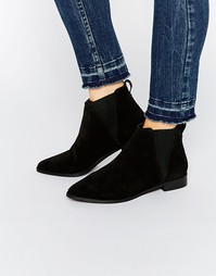 Остроносые замшевые ботильоны челси ASOS ALBA - Черный