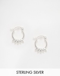 Серебряные серьги-кольца с мини-шипами ASOS - Серебряный