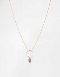 Ожерелье с кольцом и камнем Orelia - Бледно-золотистый