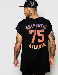 Oversize-футболка без рукавов с принтом ASOS - Черный