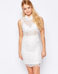Кружевное платье‑футляр с высокой горловиной Glamorous - Белый