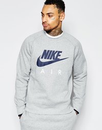 Серый свитшот с круглым вырезом Nike 727385-063 - Серый