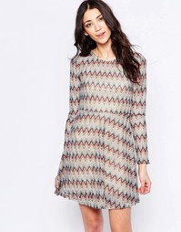 Короткое приталенное платье в полоску Glamorous - Stone blue knit