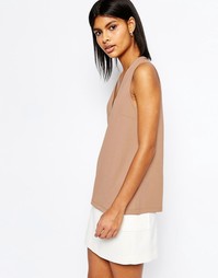 Топ из двойного трикотажа без рукавов ASOS - Телесный