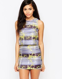 Топ с цветочным принтом в полоску Glamorous