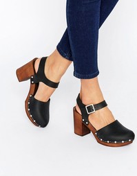 Кожаные туфли на каблуке ASOS ONLY ONCE - Черный